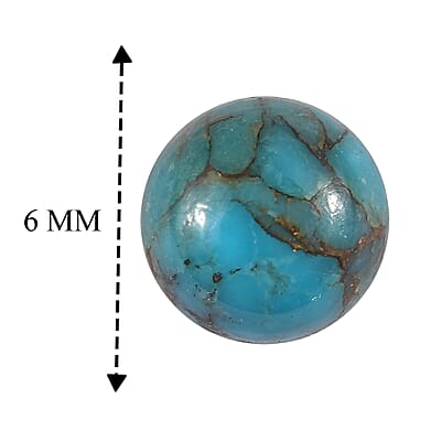 Blue Turquoise (Rnd 6 mm) 0.56 ctw