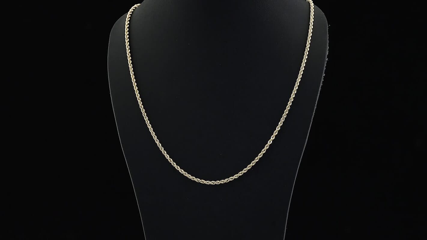 Luxoro 10K Yellow Gold Rope Chain Necklace (20 Inches) (3 g)