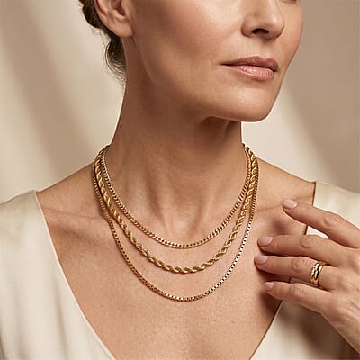 Luxoro Rope Chain Necklace in 10K Yellow Gold (20 Inches) 3 Grams