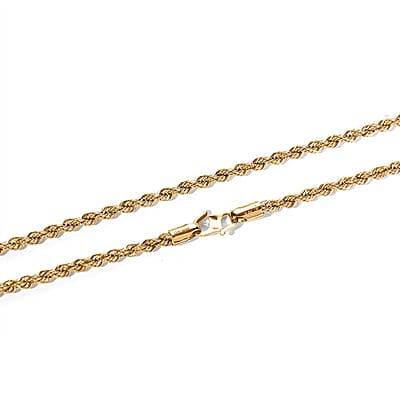 Luxoro Rope Chain Necklace in 10K Yellow Gold (20 Inches) 3 Grams