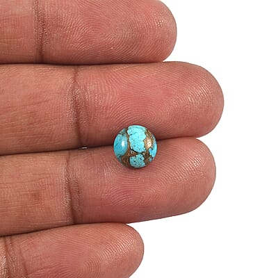 AA Blue Turquoise Set of 2 (Rnd 8 mm) 3.51 ctw