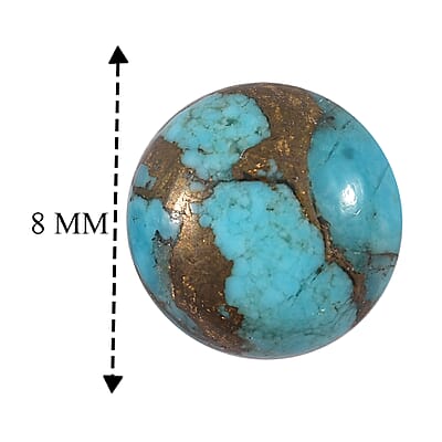 AA Blue Turquoise Set of 2 (Rnd 8 mm) 3.51 ctw