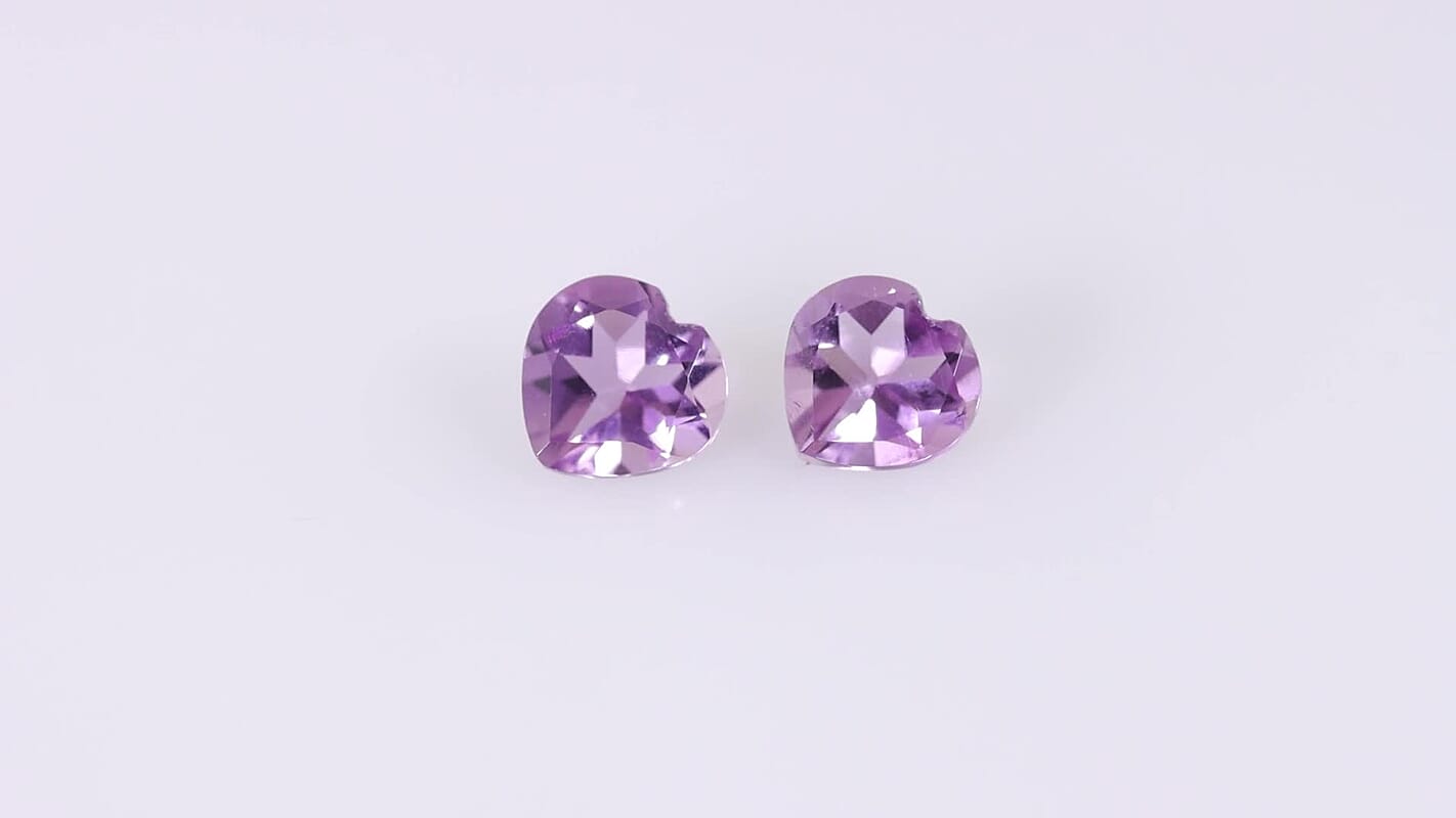 Bolivian Amethyst Set of 3 (Hrt 6 mm) 2.13 ctw
