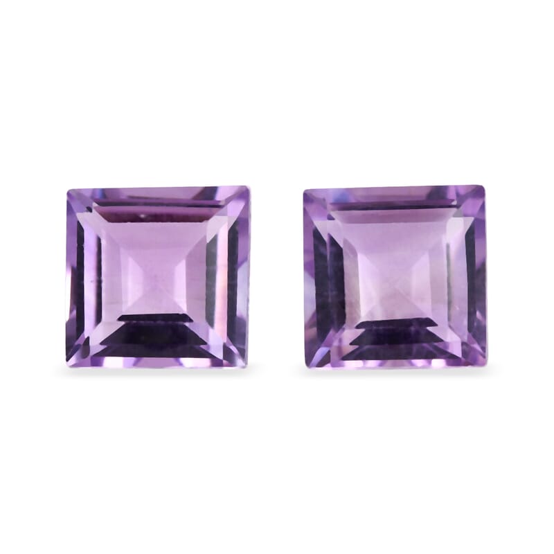 Bolivian Amethyst Set of 2 (Square) 1.11 ctw