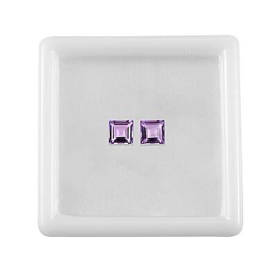 Bolivian Amethyst Set of 2 (Sqr 5 mm) 1.11 ctw