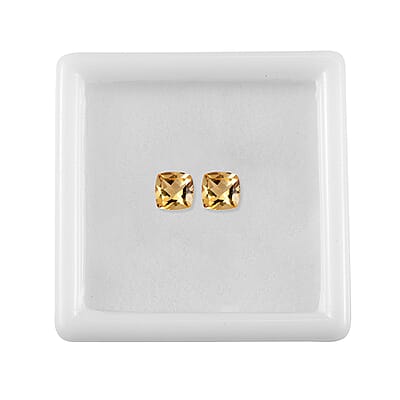 AA Citrine Set of 2 (Cush 5x5 mm) 1.02 ctw