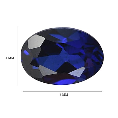 Lab Created Blue Sapphire Set of 4 (Ovl 6x4 mm) 2.28 ctw