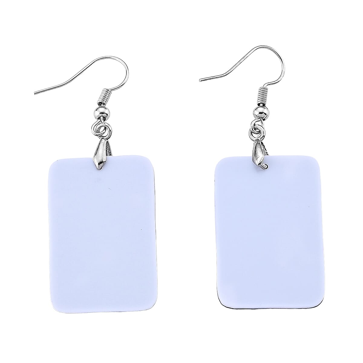 Abalone Shell Dangle Earrings in Silvertone