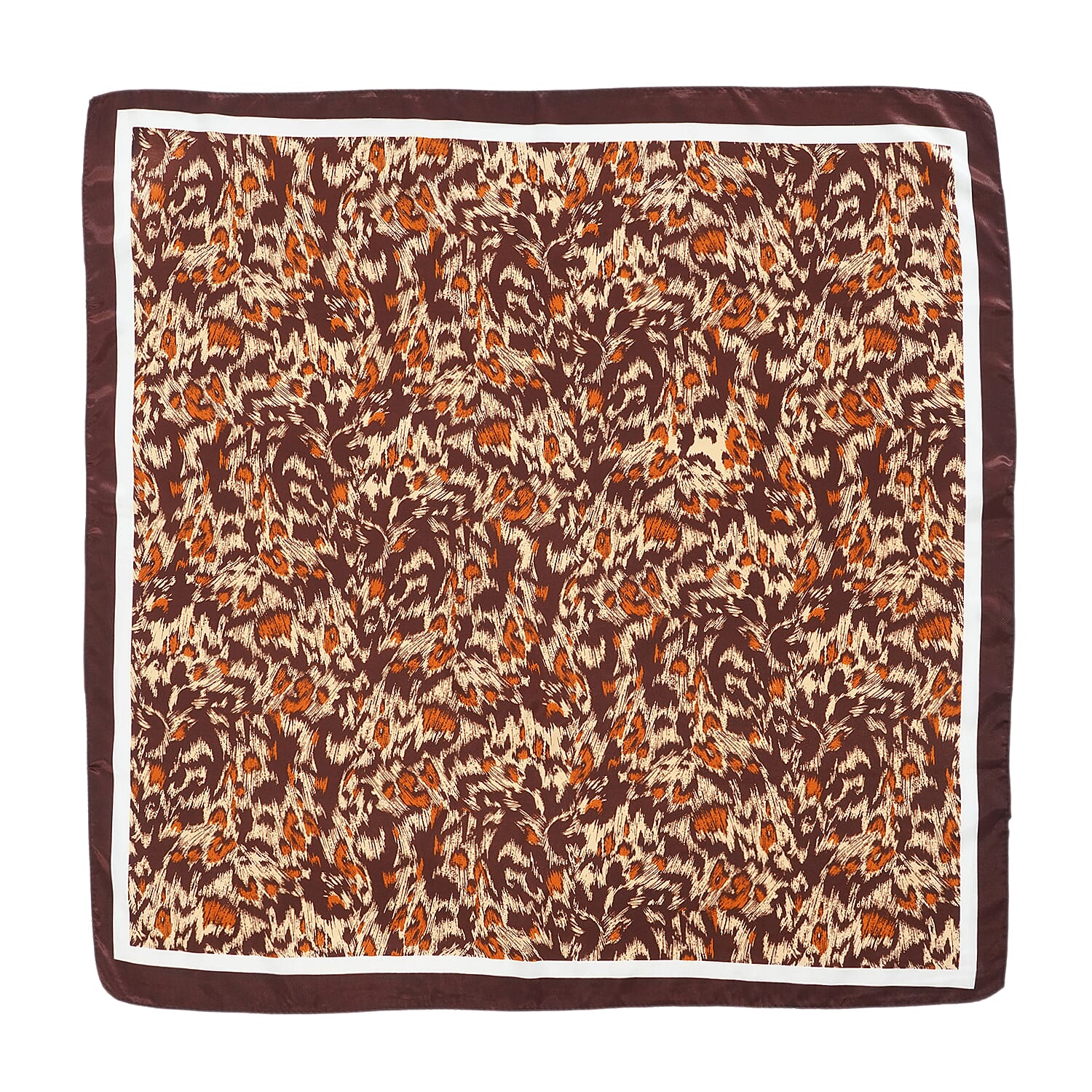 La Marey Brown Set of 2 Scarves to Convertible Handbag with Faux Leather Strap and Bottom