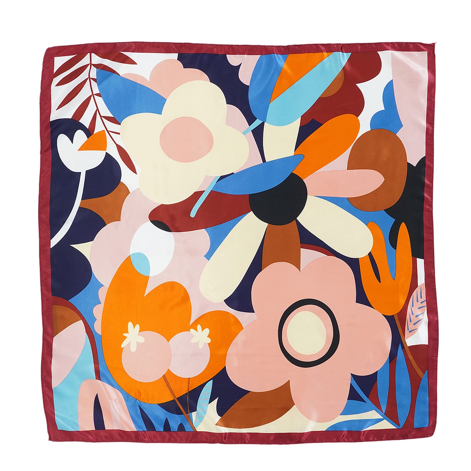 La Marey Brown Set of 2 Scarves to Convertible Handbag with Faux Leather Strap and Bottom