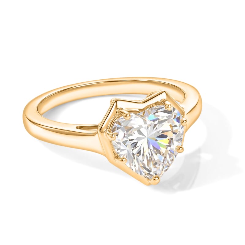 D'Joy Moissanite 3.00 ctw Heart of Brilliance Ring in 18K Vermeil Yellow Gold Over Sterling Silver (Size 10.0)