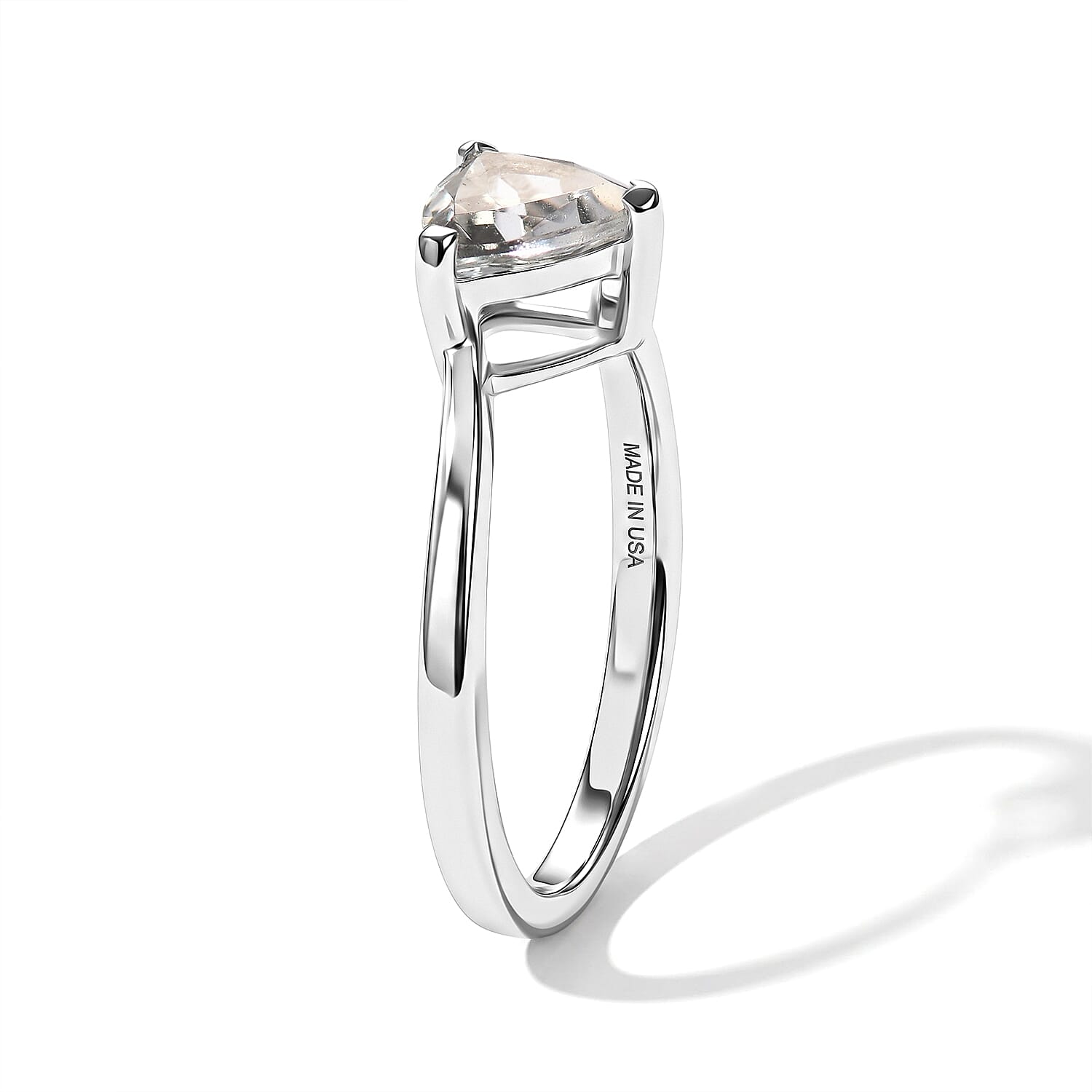 D'Joy White Topaz 1.30 ctw Solitaire Ring in Platinum Over Sterling Silver (Size 7.0)
