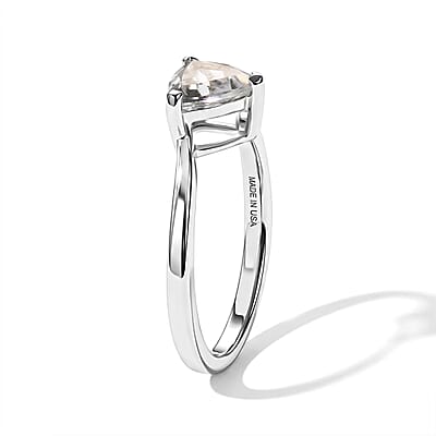 D'Joy White Topaz 1.30 ctw Solitaire Ring in Platinum Over Sterling Silver (Size 7.0)