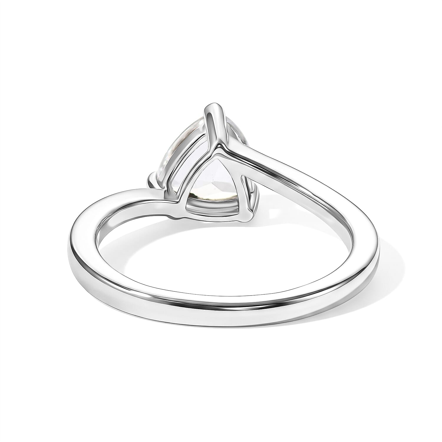 D'Joy White Topaz 1.30 ctw Solitaire Ring in Platinum Over Sterling Silver (Size 7.0)