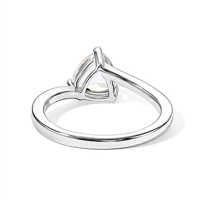 D'Joy White Topaz 1.30 ctw Solitaire Ring in Platinum Over Sterling Silver (Size 7.0)