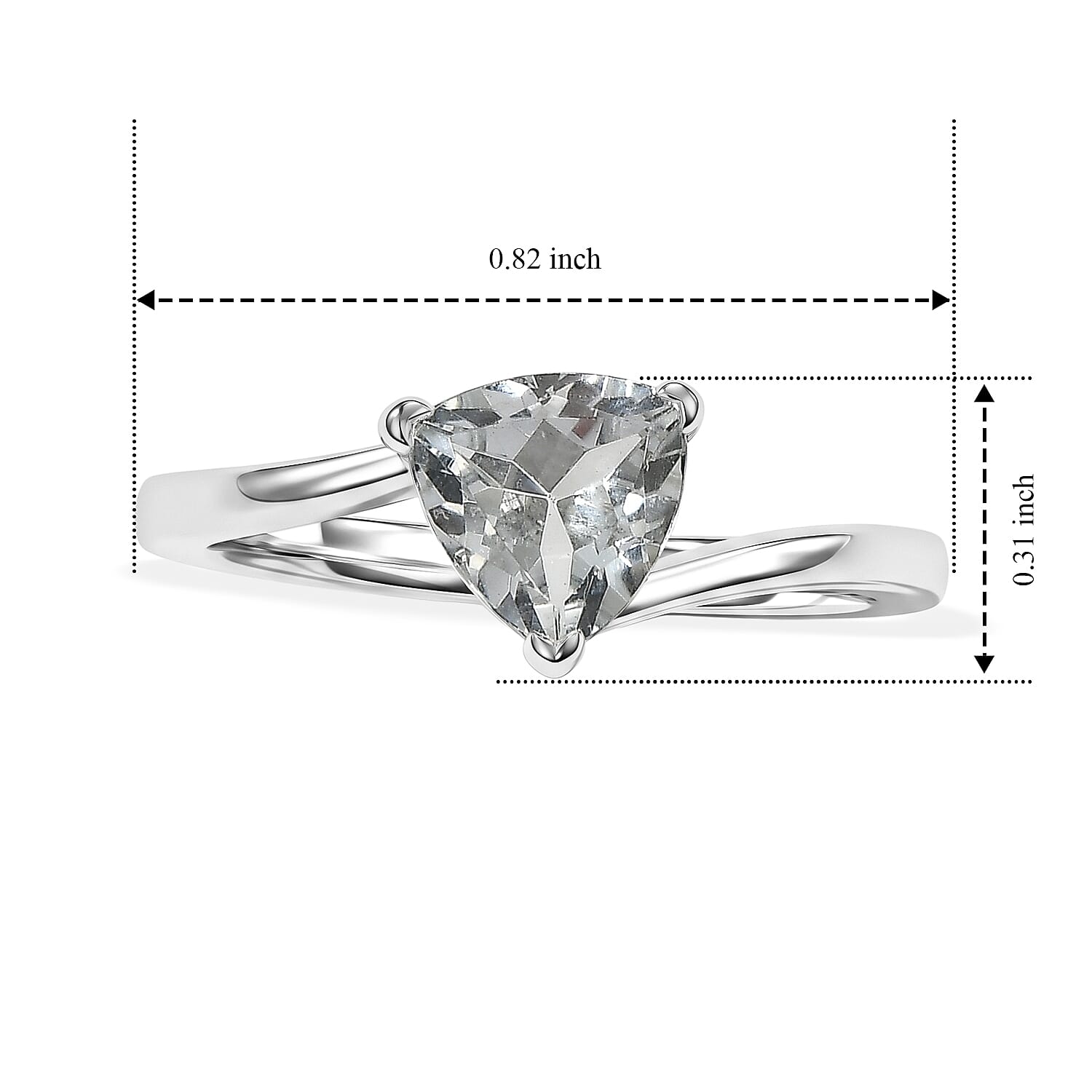 D'Joy White Topaz 1.30 ctw Solitaire Ring in Platinum Over Sterling Silver (Size 7.0)