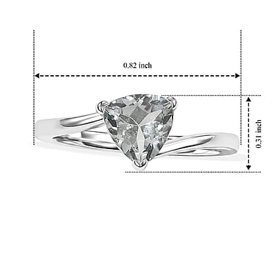 D'Joy White Topaz 1.30 ctw Solitaire Ring in Platinum Over Sterling Silver (Size 7.0)