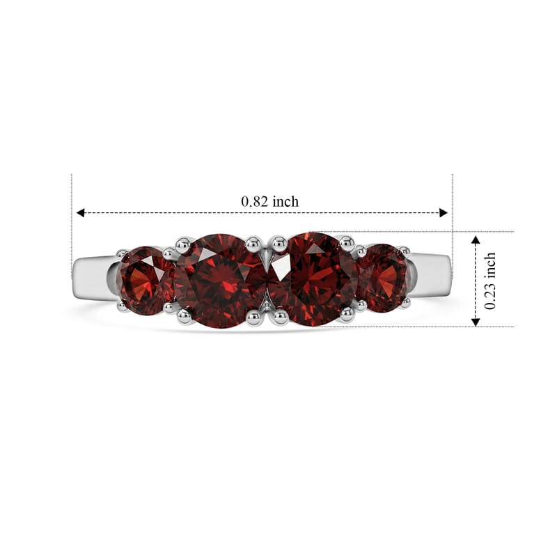 Mozambique Garnet Ring in Sterling Silver (Size 6.0)