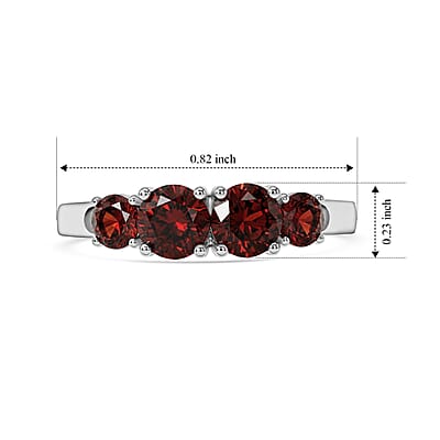Garnet 0.65 ctw Ring in Sterling Silver (Size 7.0)