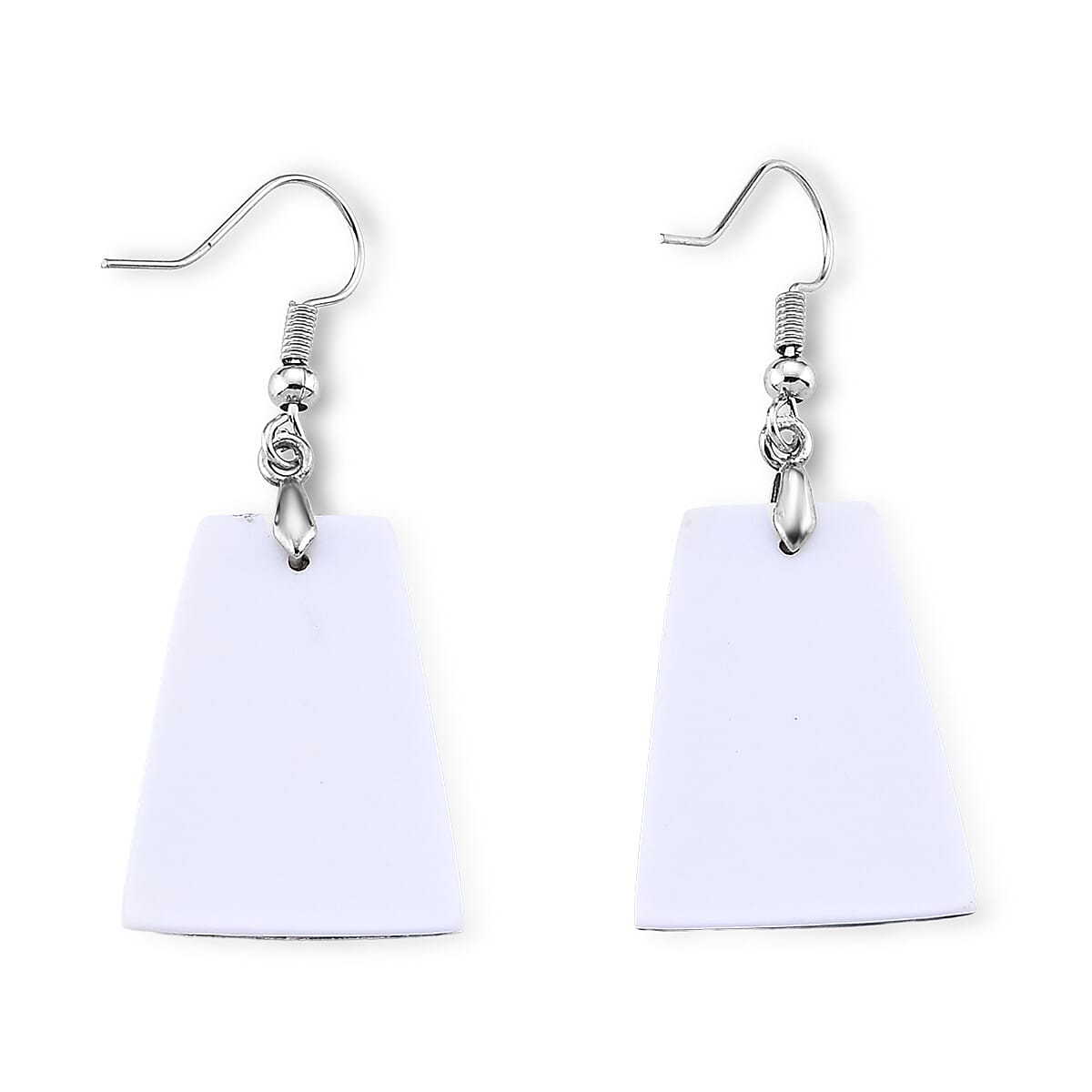 Abalone Shell Dangle Earrings in Silvertone