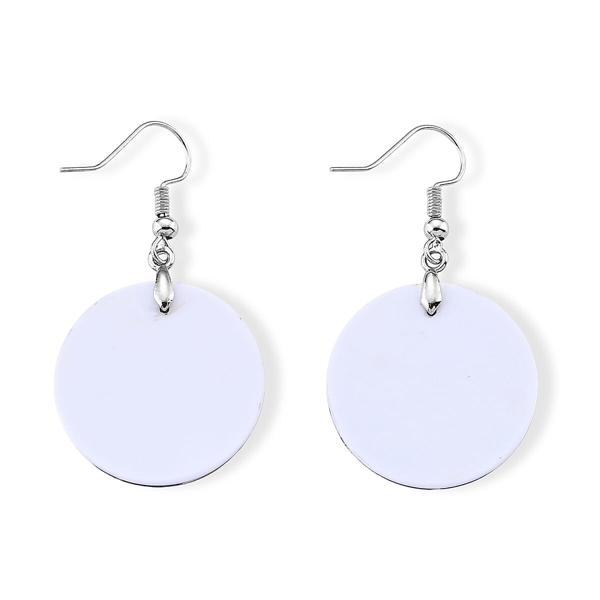 Abalone Shell Dangle Earrings in Silvertone