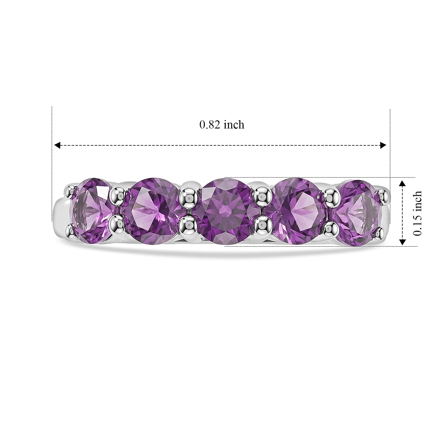 Amethyst Ring in Sterling Silver (Size 7.0)