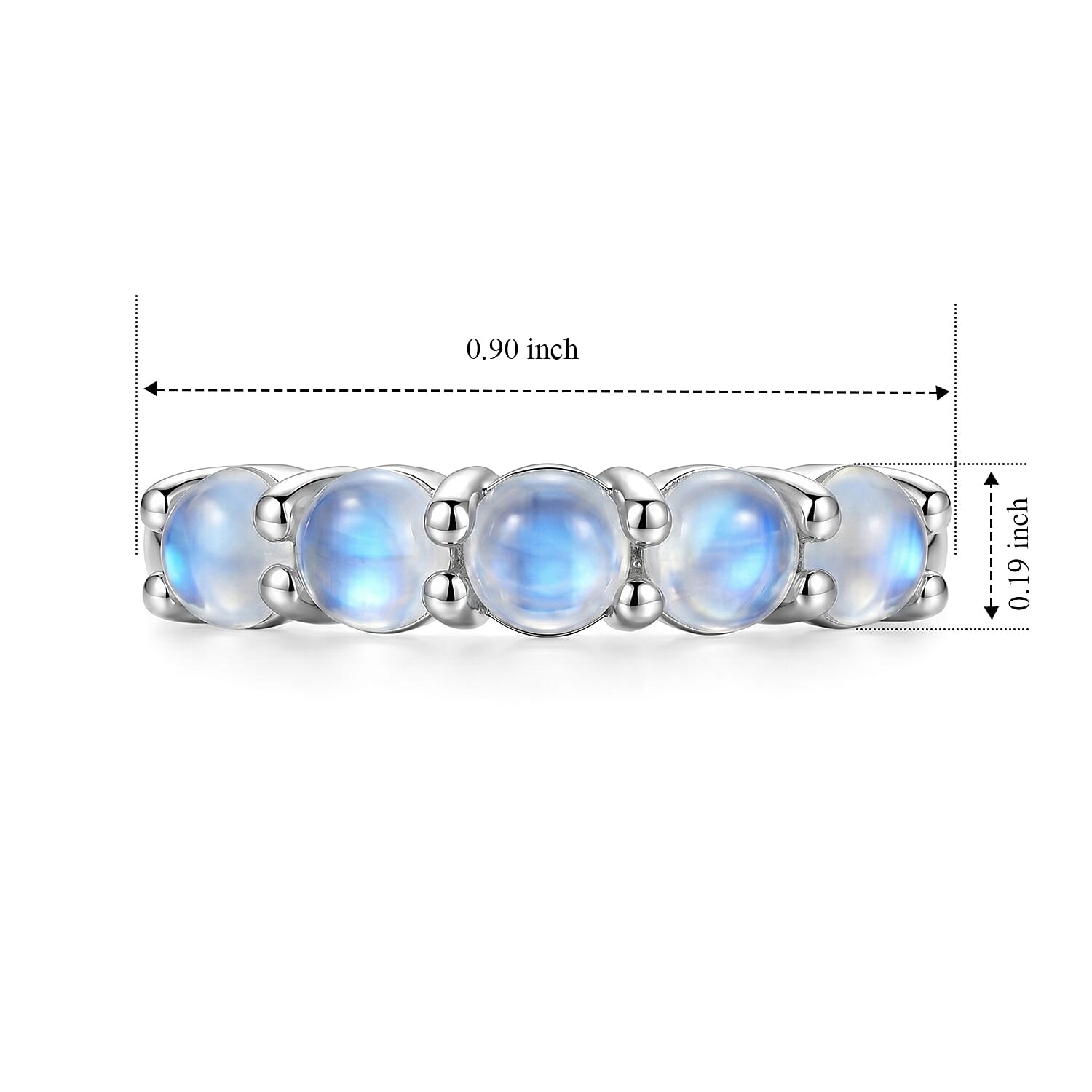 White Moonstone 1.25 ctw Ring in Sterling Silver (Size 7.0)