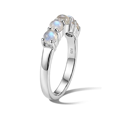 Five Sphere Moonstone 1.25 ctw Ring in Sterling Silver (Size 8)