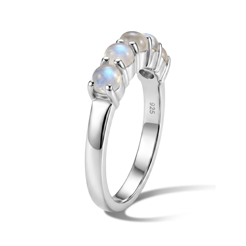 Five Sphere Moonstone 1.25 ctw Ring in Sterling Silver (Size 8)