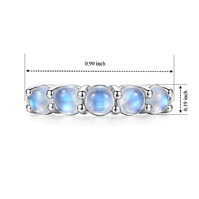 Five Sphere Moonstone 1.25 ctw Ring in Sterling Silver (Size 8)