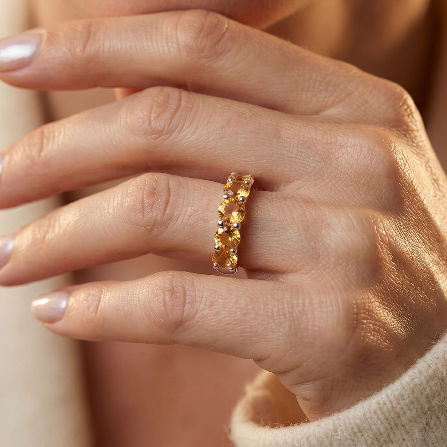 Brazilian Citrine 1.25 ctw Ring in Sterling Silver (Size 8.0)