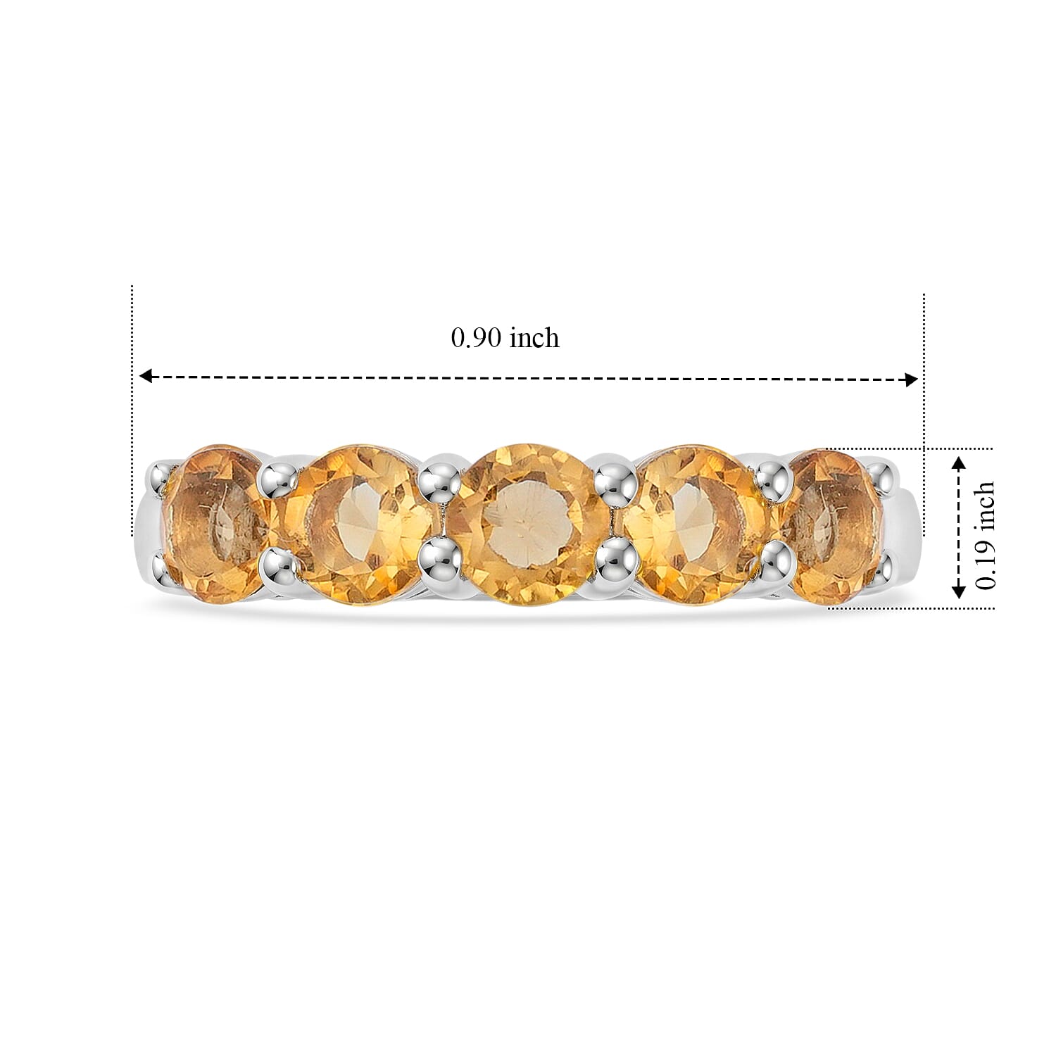 Brazilian Citrine 1.25 ctw Ring in Sterling Silver (Size 8.0)