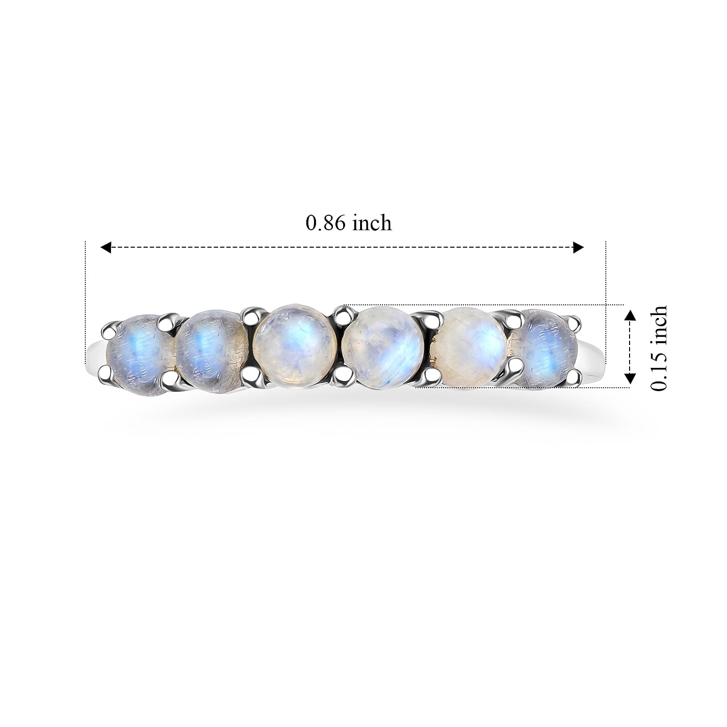 White MoonstoneRing in Sterling Silver (Size 7.0)