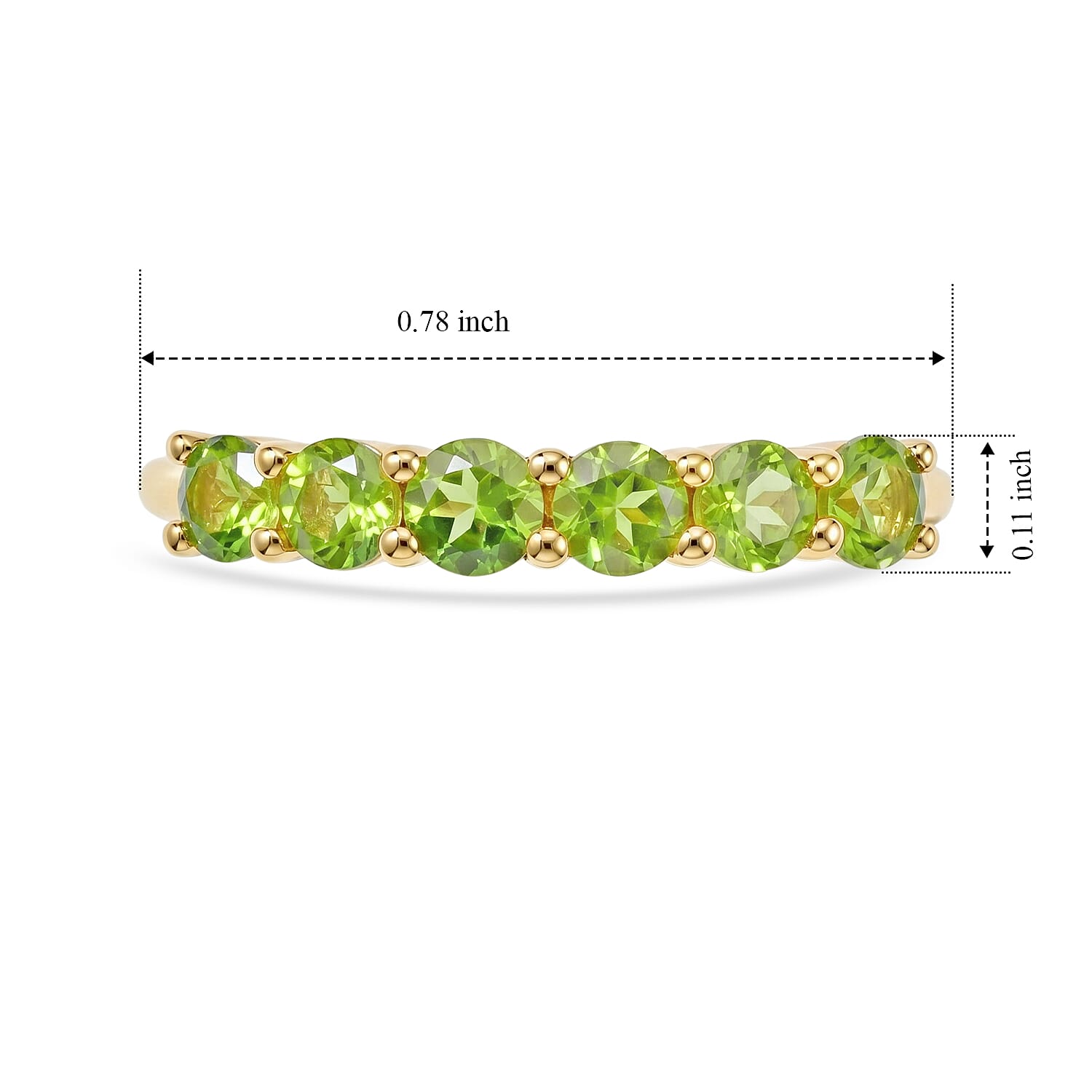 Hebei Peridot 0.60 ctw Ring in Sterling Silver (Size 7.0)