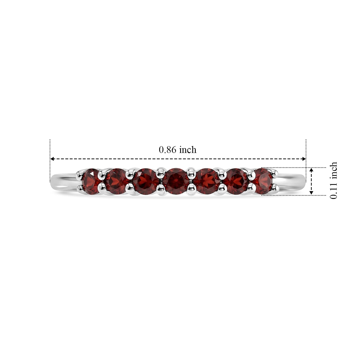 Mozambique Garnet 0.15 ctw Ring in Sterling Silver (Size 8.0)