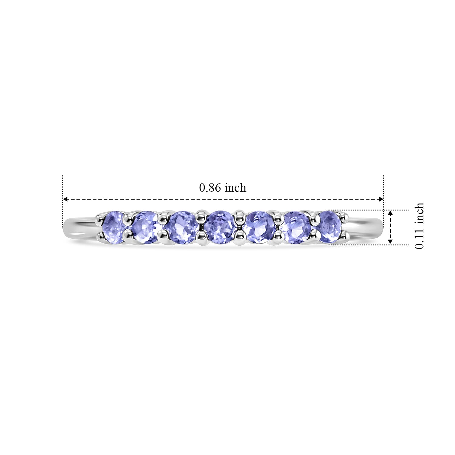 Tanzanite 0.15 ctw Ring in Sterling Silver (Size 8.0)