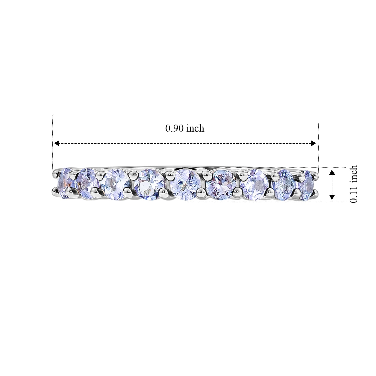 Tanzanite 0.60 ctw Ring in Sterling Silver (Size 7.0)