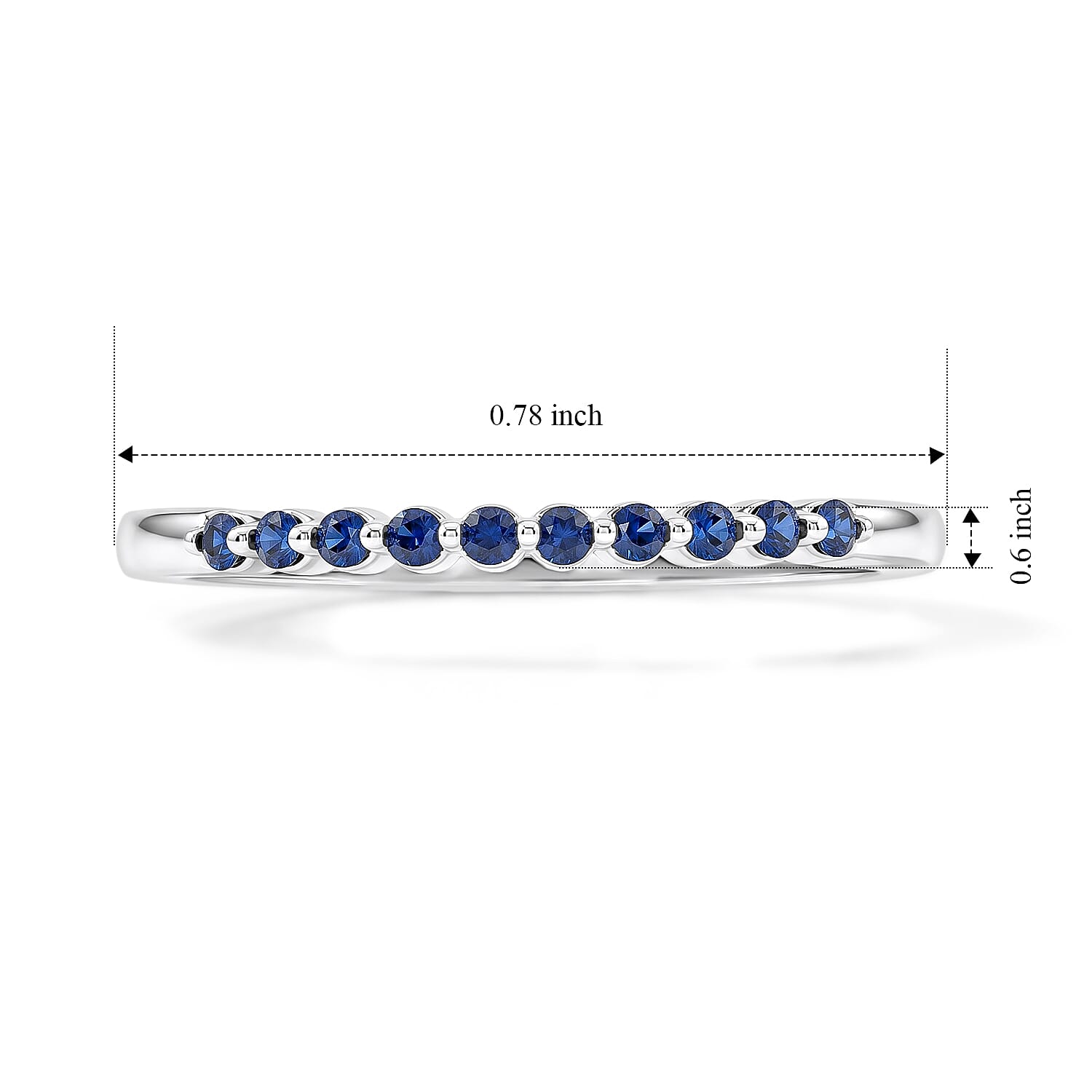 Simulated Blue Diamond Ring in Sterling Silver (Size 7.0)