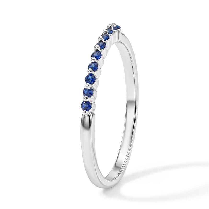 Simulated Blue Diamond Ring in Sterling Silver (Size 8.0)