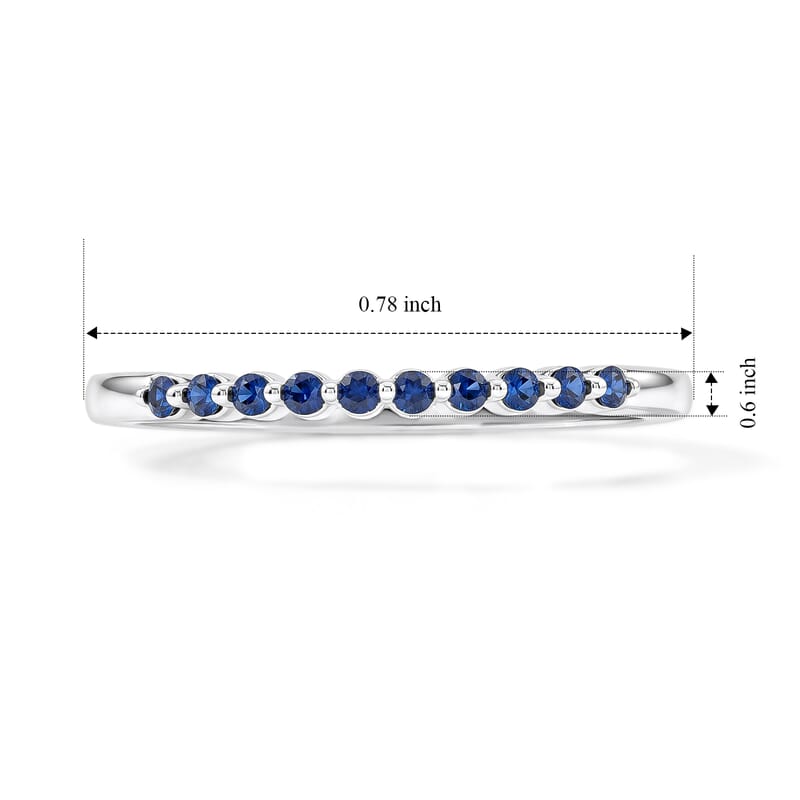 Simulated Blue Diamond Ring in Sterling Silver (Size 8.0)