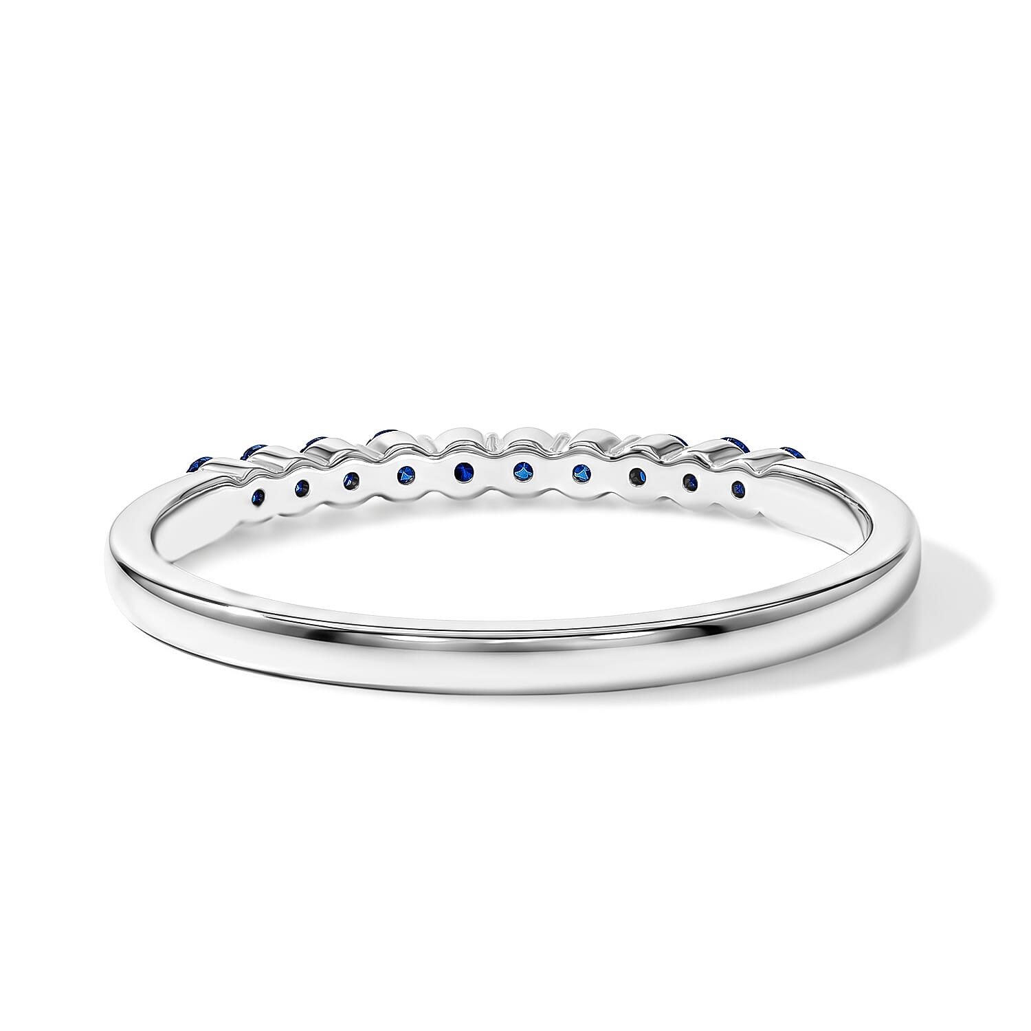 Simulated Blue Diamond Ring in Silver (Size 9.0)