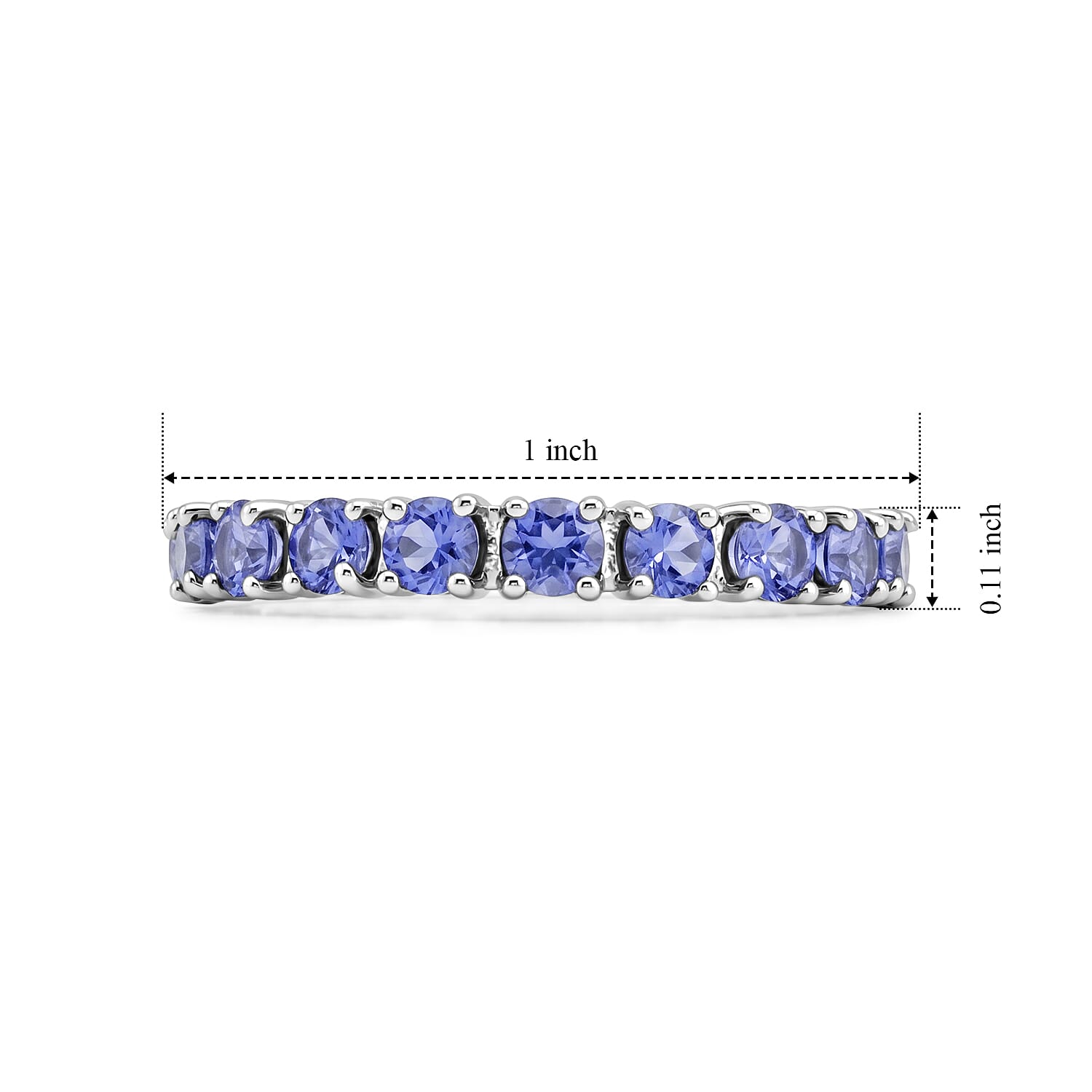 Tanzanite 1.00 ctw Ring in Sterling Silver (Size 7.0)