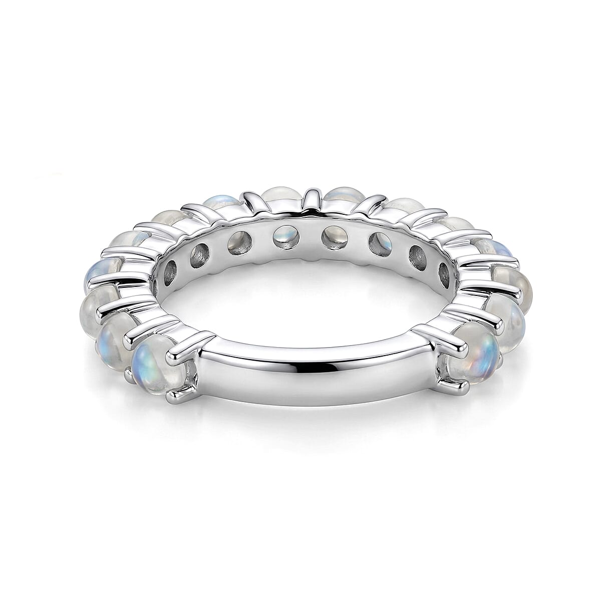 Whtie Moonstone 1.65 ctw Ring in Sterling Silver (Size 7.0) image number 3