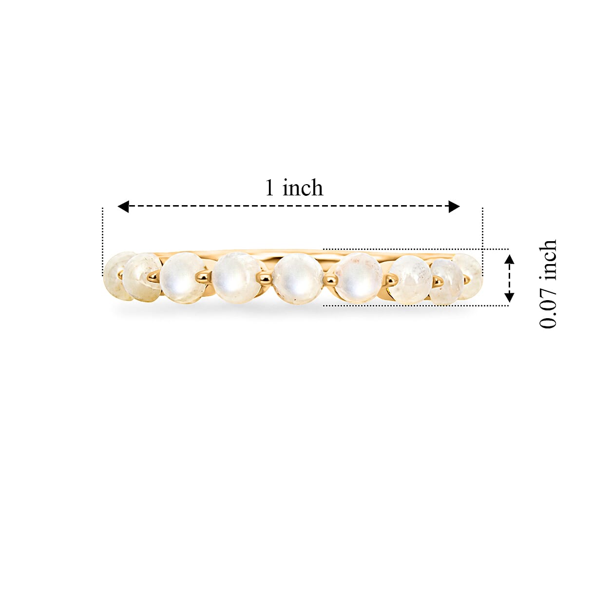 Whtie Moonstone 1.65 ctw Ring in 14K Yellow Gold Over Sterling Silver (Size 7.0)