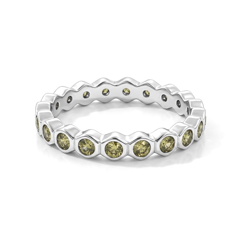 Hebei Peridot 0.35 ctw Eternity Ring in Sterling Silver (Size 7.0)