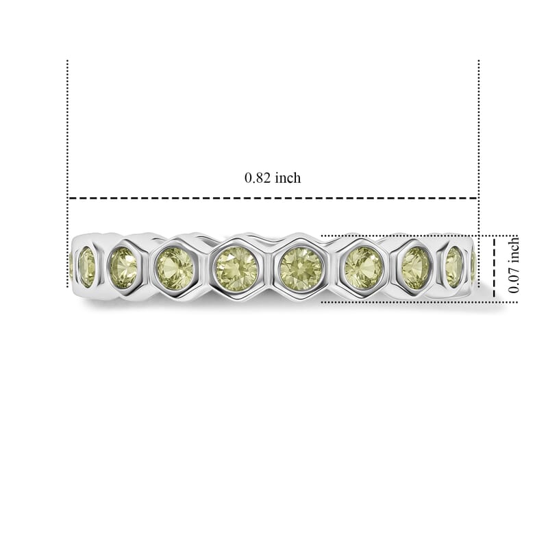 Hebei Peridot 0.35 ctw Eternity Ring in Sterling Silver (Size 7.0)