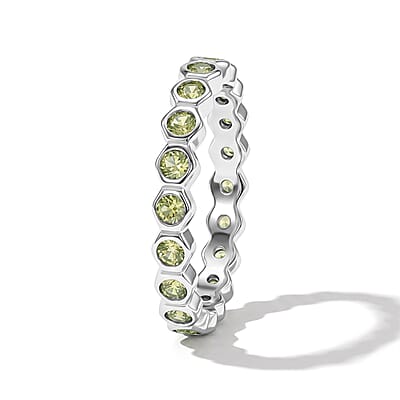 Hebei Peridot 0.35 ctw Eternity Ring in Sterling Silver (Size 9.0)