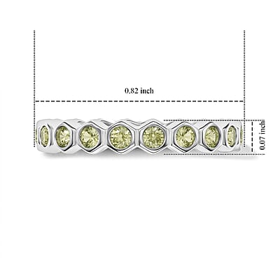 Hebei Peridot 0.35 ctw Eternity Ring in Sterling Silver (Size 9.0)
