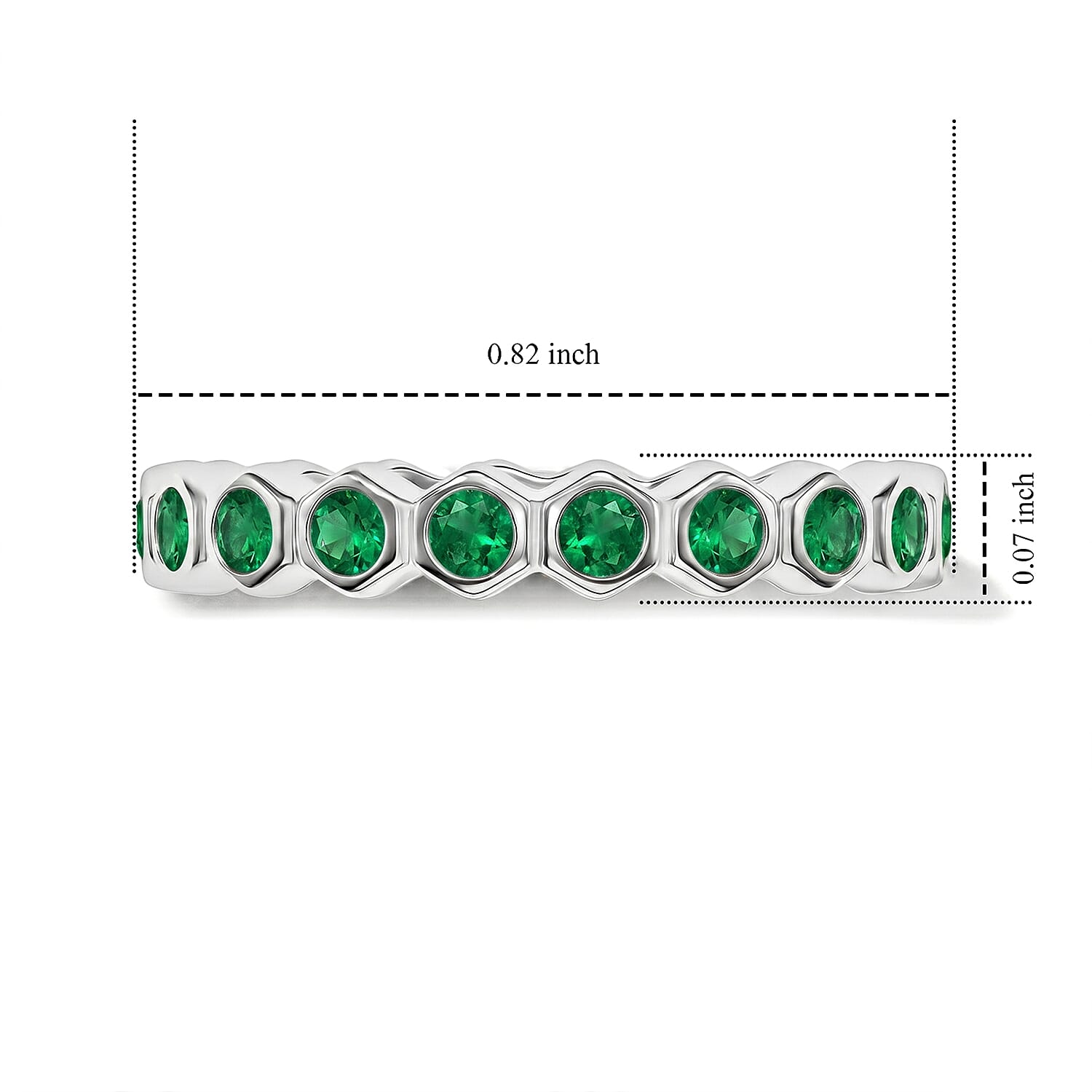Kagem Zambian Emerald 0.35 ctw Eternity Ring in Sterling Silver (Size 8.0)