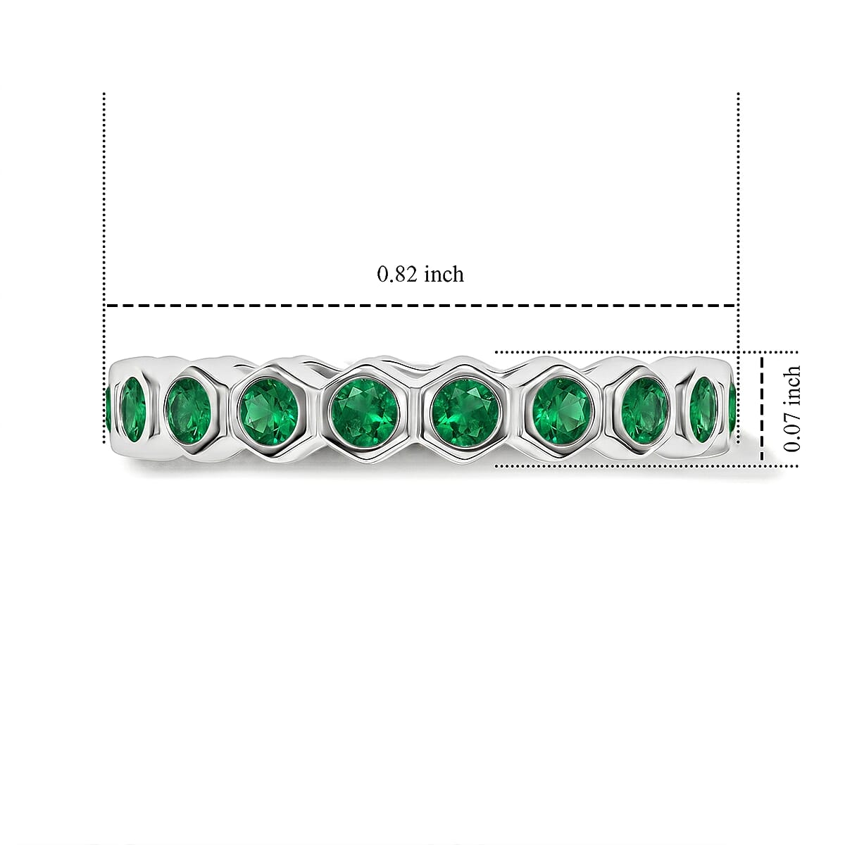 Kagem Zambian Emerald 0.35 ctw Eternity Ring in Sterling Silver (Size 8.0) image number 4